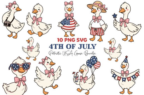 4th of July Patriotic Goose Clipart PNG: A Creative Resource for Celebrating Independence Day