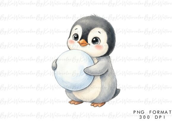 Baby Penguin Watercolor PNG Clipart: A Creative Asset for Designers and Entrepreneurs