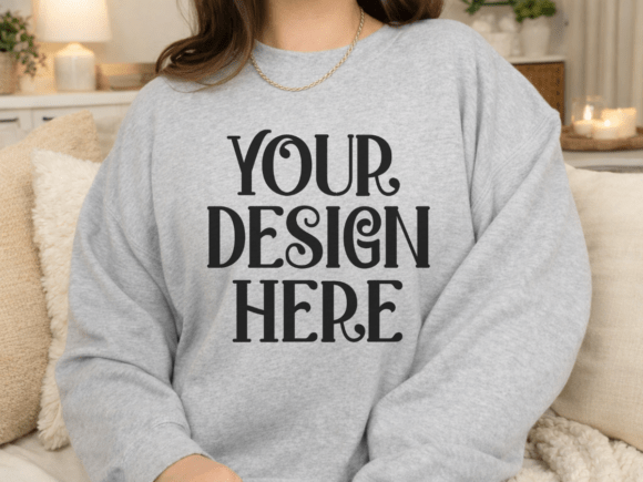 Bring Your Product to Life with the Gildan 18000 Grey Sweatshirt Mockup