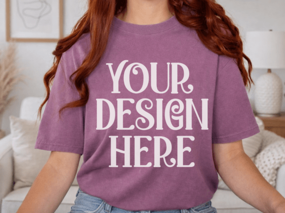 Comfort Colors 1717 Berry T-shirt Mockup