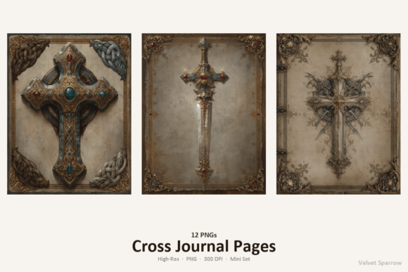 Cross Journal Pages Clipart 12 PNG