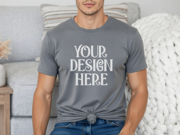 Deep Heather BC3001 Mens T-shirt Mockup: Elevating Product Presentation for Designers and Creators