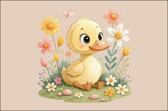 Duckling and Flower Ester Design PNG: A Versatile Tool for Creative Projects