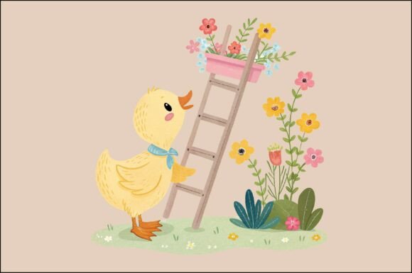 Duckling and Ladder Ester Design PNG: A Versatile Asset for Creative Projects