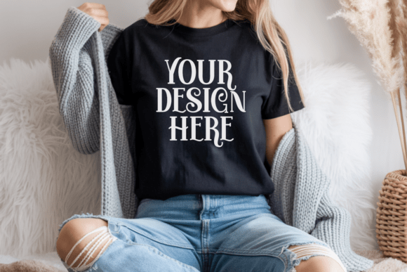 Enhance Your Design Presentations with the Gildan 5000 Black T-shirt Mockup