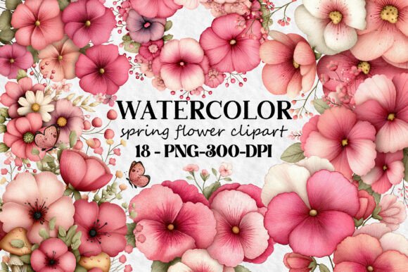 Enhancing Creative Projects with the Watercolor Spring Flower Clipart Bundle