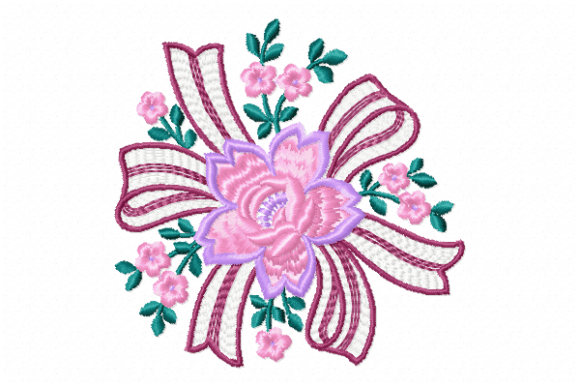 Floral Ribbon: A Versatile Embroidery Design for Creative Projects