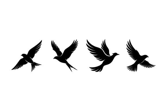 Four Black Birds Flying in a Row: A Study in Motion and Design