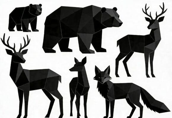 Geometric Black Animals SVG Bundle: A Creative Resource for Designers and Makers