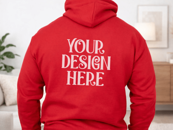 Gildan 18500 Red Hoodie Mockup: A Designer’s Essential Tool for Product Visualization