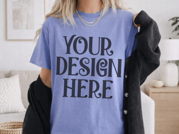 Gildan 5000 Violet T-shirt Mockup