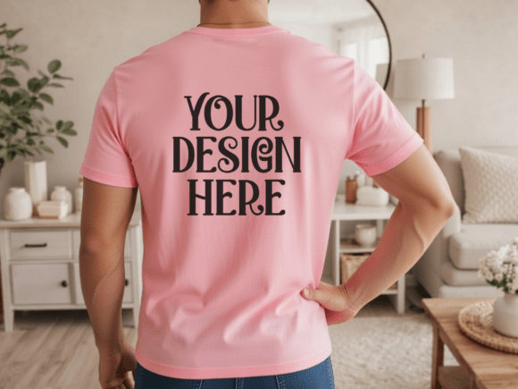 Heather Charity Pink BC3001 Mockup