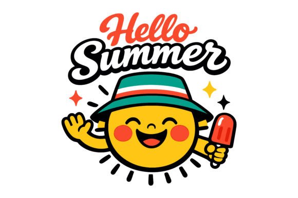 Hello Summer Cute Sun Cartoon