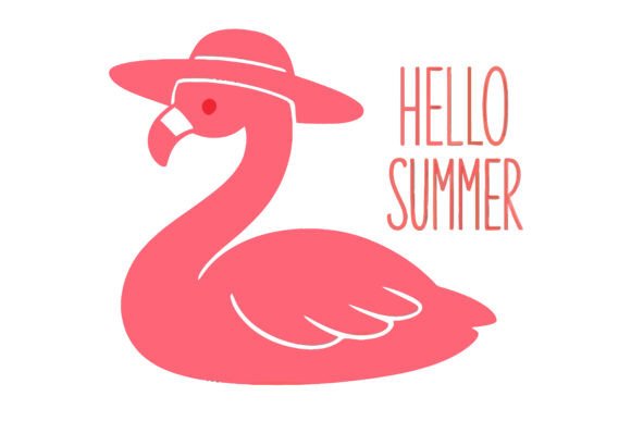 Hello Summer Flamingo Minimal Design