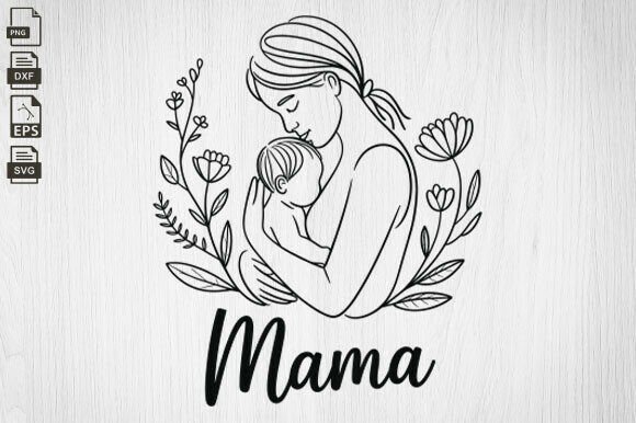 Minimalist Mother and Child Line Art, Mo: A Versatile Digital Asset for Creative and Professional Use