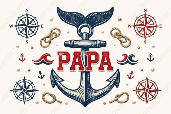 Papa Fishing Sublimation PNG