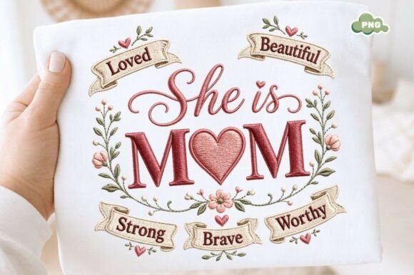She Is Mom Floral PNG Design