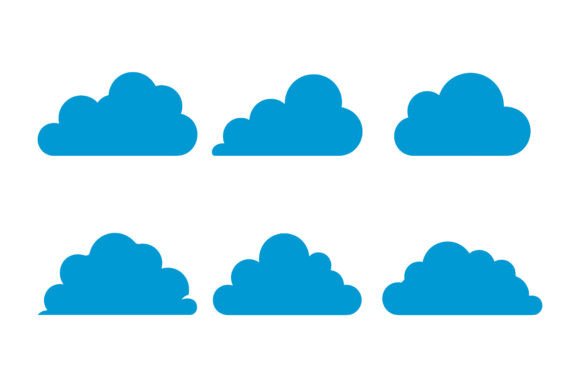 Simple Rounded Blue Sky Cloud Vector