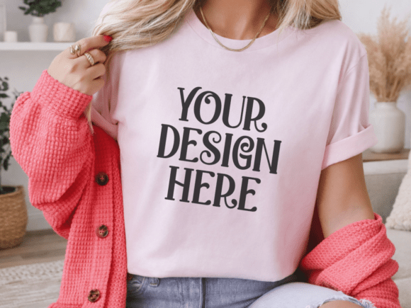 Soft Pink Bella Canvas 3001 Shirt Mockup: A Designer’s Essential Tool