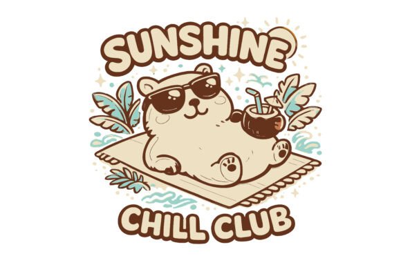 Sunshine Chill Club Bear Vector
