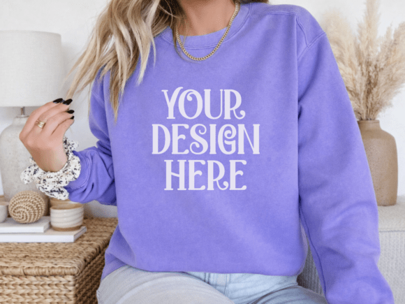 Violet Comfort Colors 1566 Mockup: Bring Your Designs to Life with Realistic Style