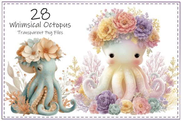 Whimsical Octopus Clipart Bundle: A Magical Addition to Your Creative Projects